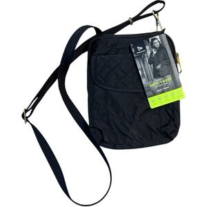 Travelon Signature Quilted Slim Pouch Black New With‎ Tags